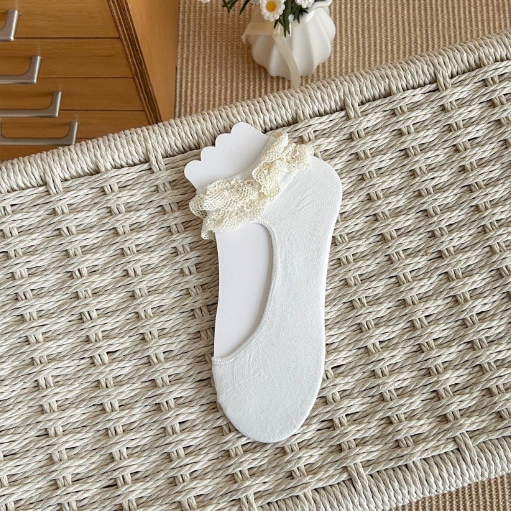Balletcore Lace Frill Boat Soc - Ankle Sock Low Cut 评论和价格