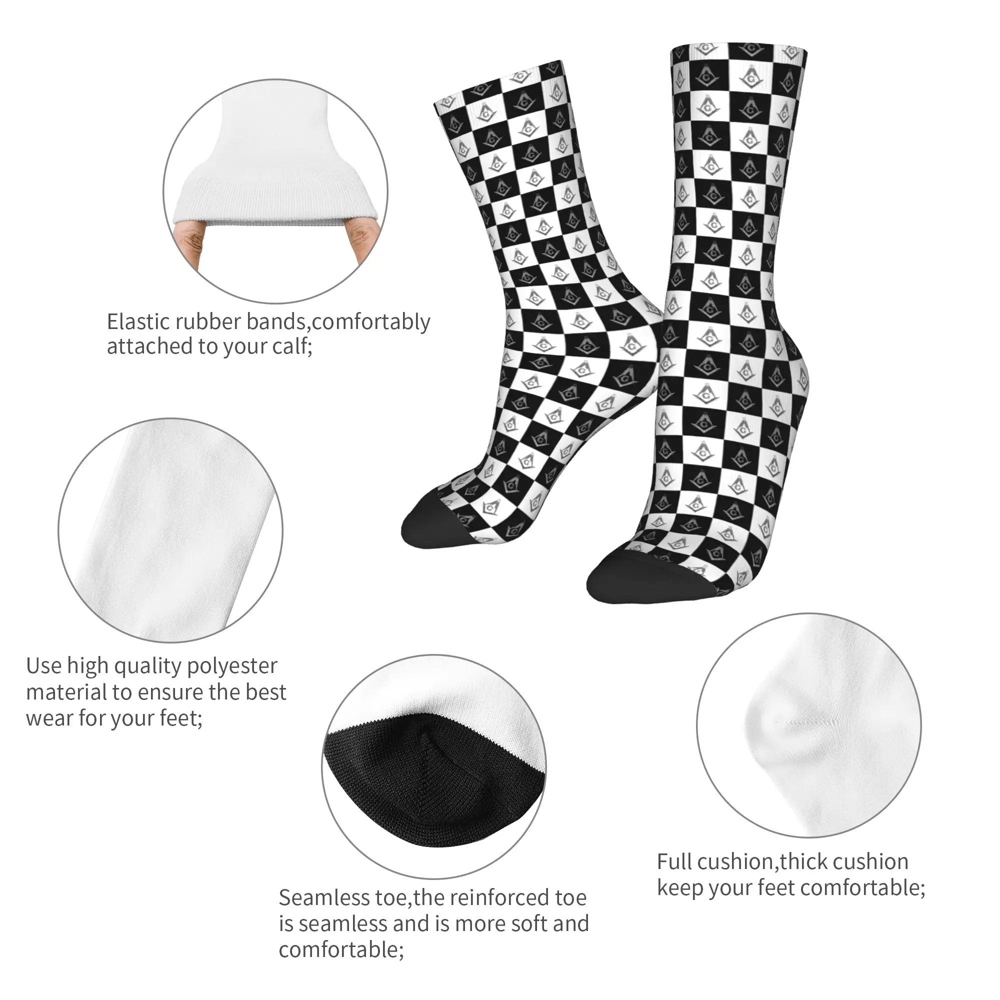 Custom Freemason Checkered Pat - Dress Sock Men 评论和价格